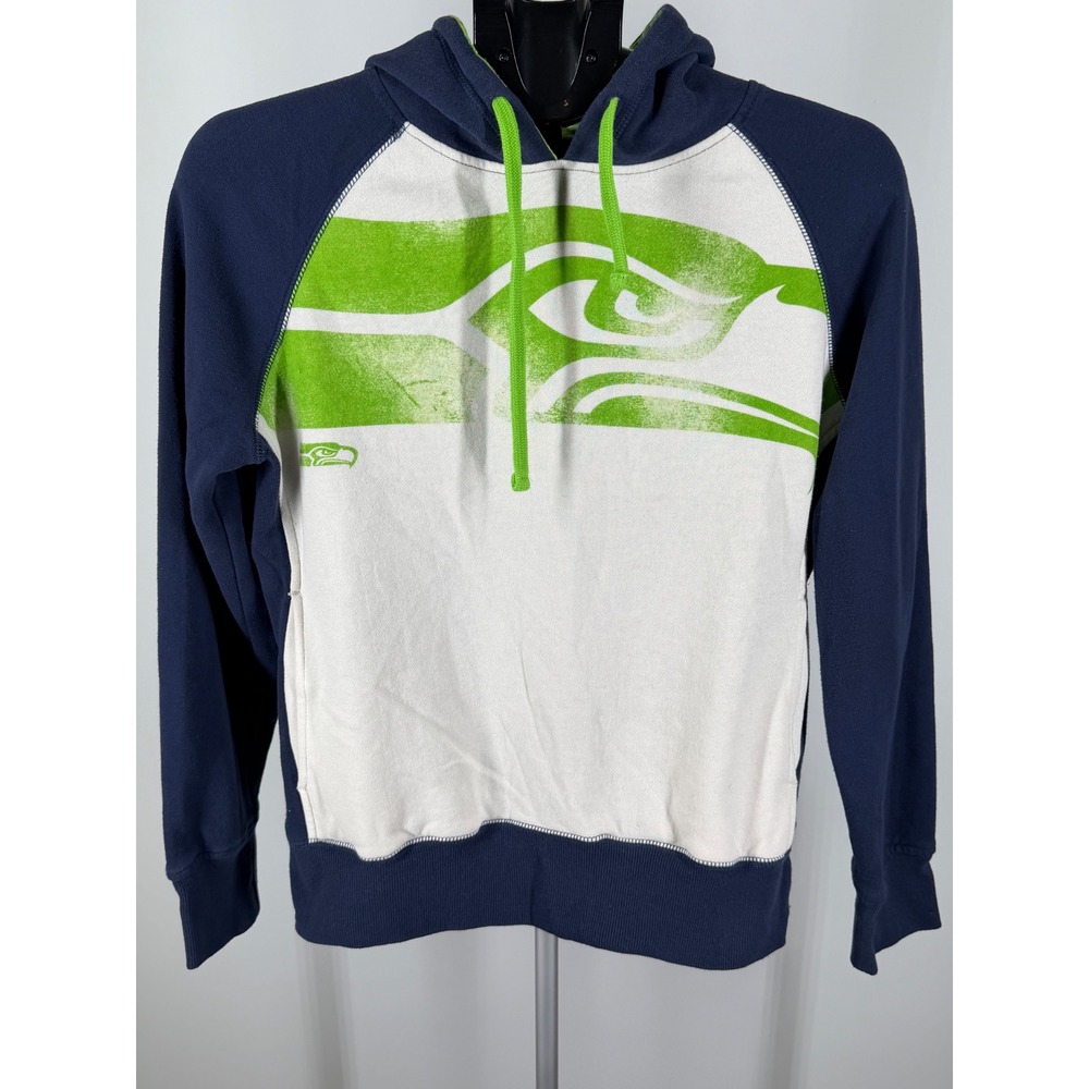 NFL Team Apparel Seattle Seahawks Medium Hoodie Navy Blue Green Logo